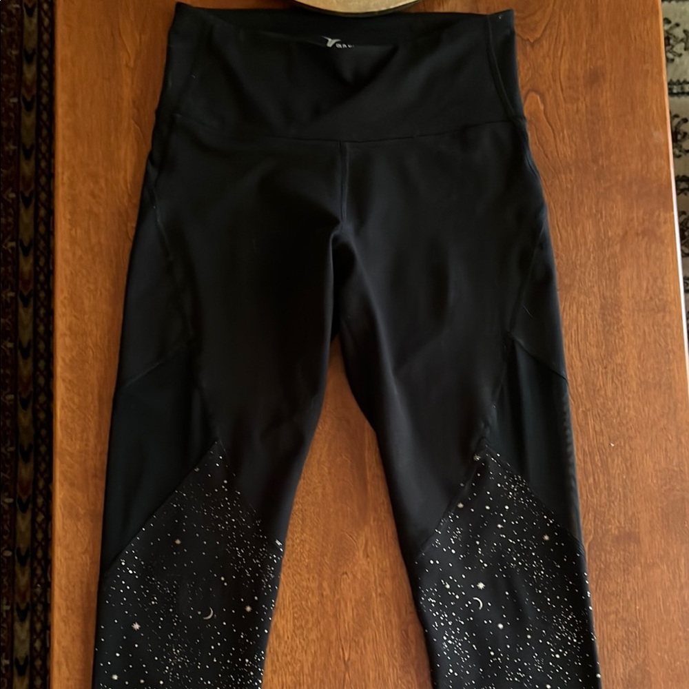 Old Navy Black Leggings with Glitter Detail